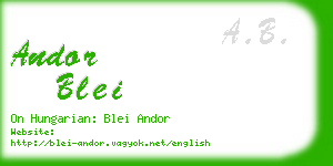 andor blei business card
